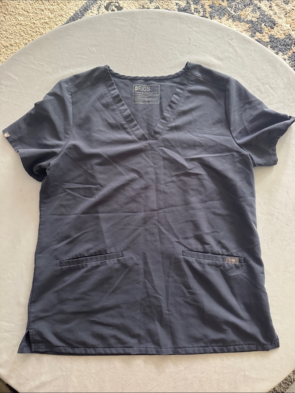 Figs Space Navy V-Neck Scrub Top PO 2699